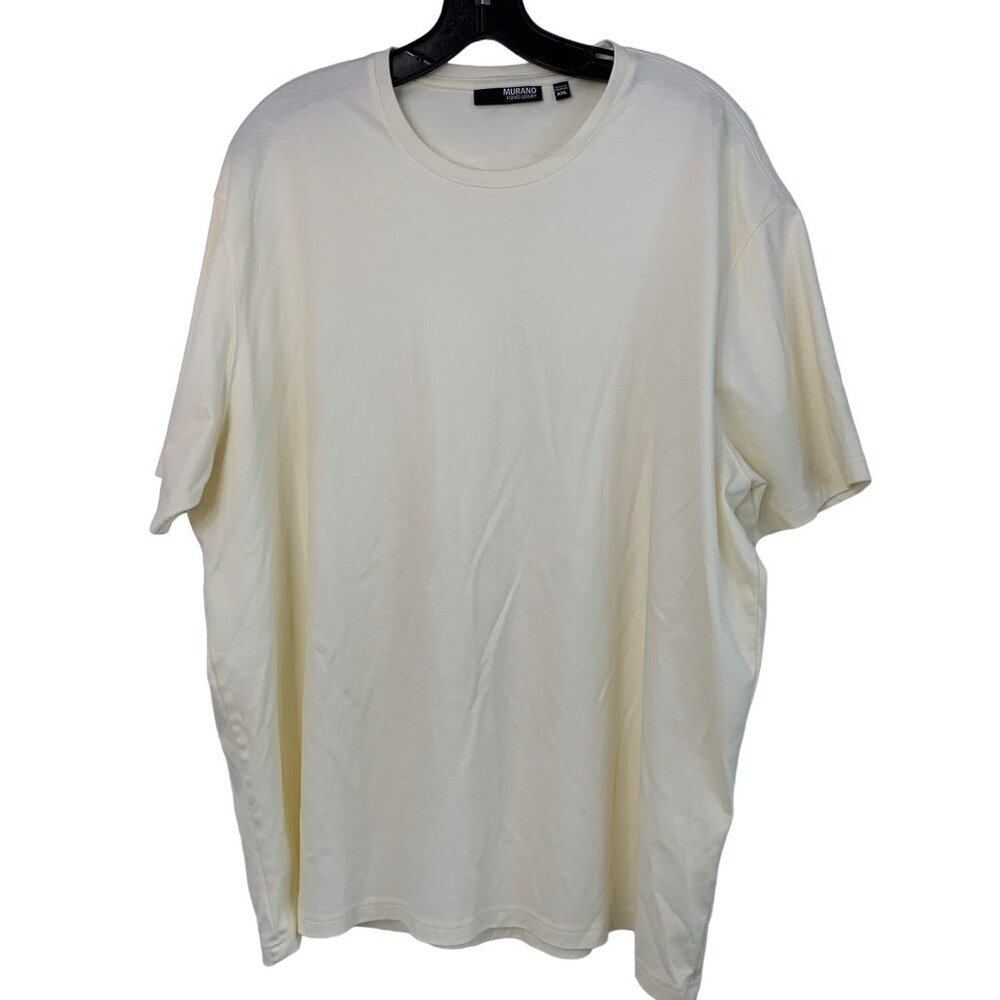 Murano Mens Yellow Short Sleeve T-Shirt Size XXL 100% Cotton Luxury 7855